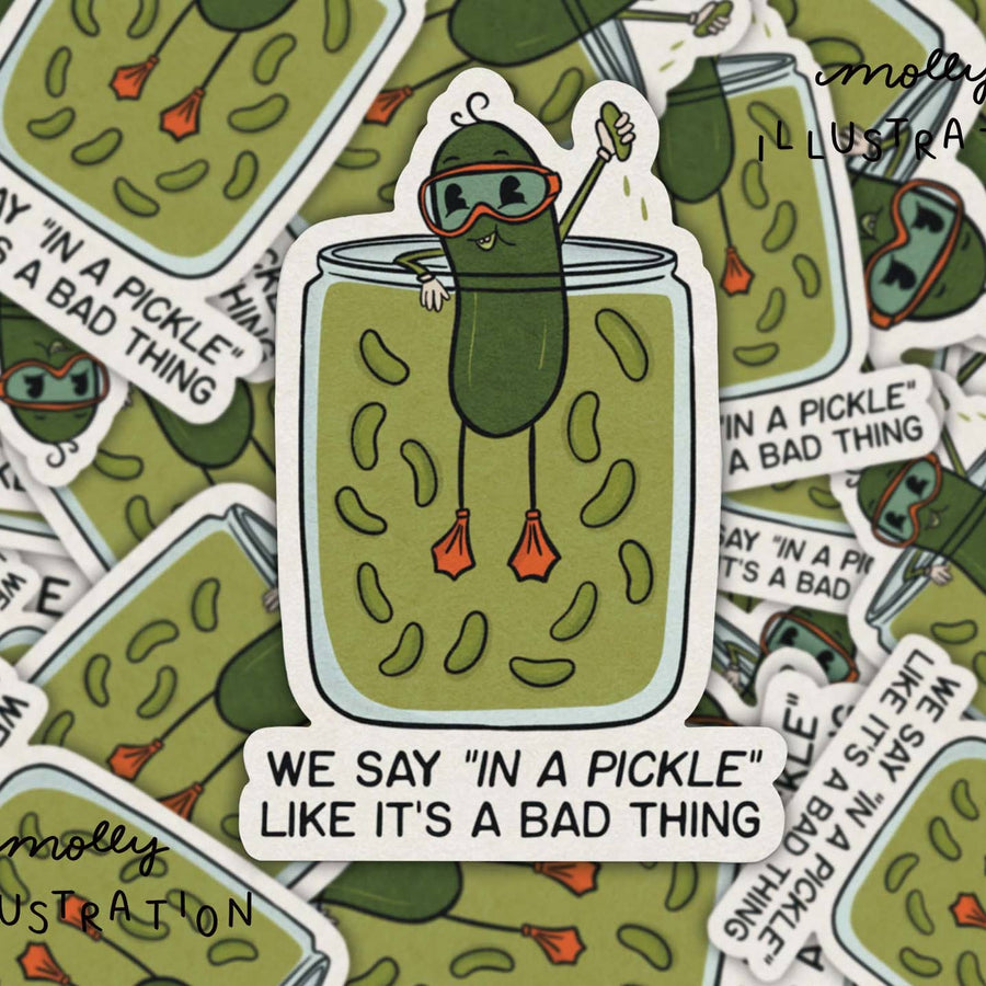 In A Pickle Illustrated Waterproof Vinyl Sticker