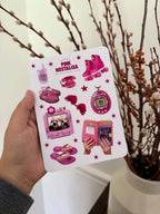 Pink Nostalgia Y2K Sticker Sheet