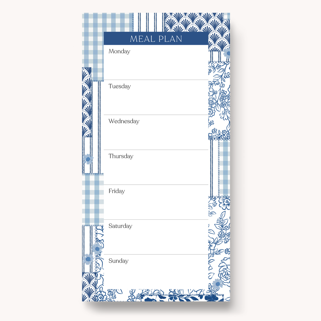 Floral Magnetic Meal Plan Notepad