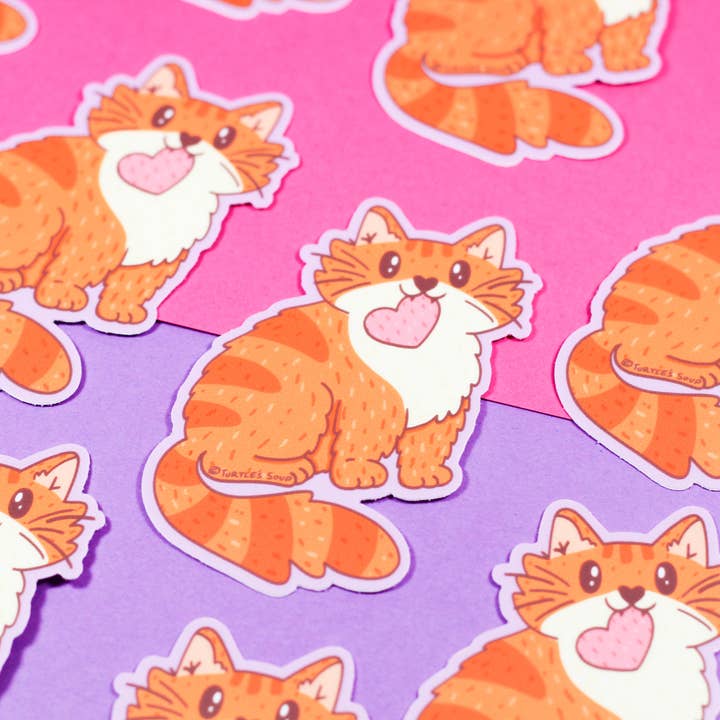 Tabby Cat Love Sticker