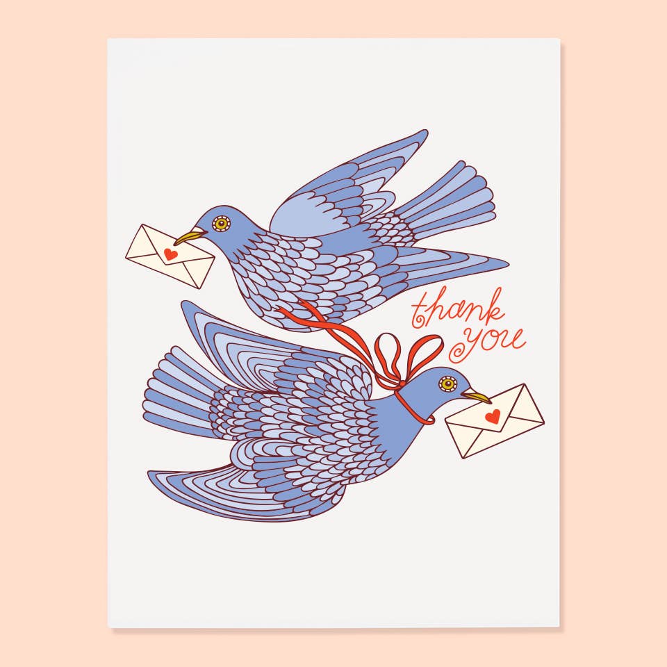 Carrier Pigeon Thanks Card