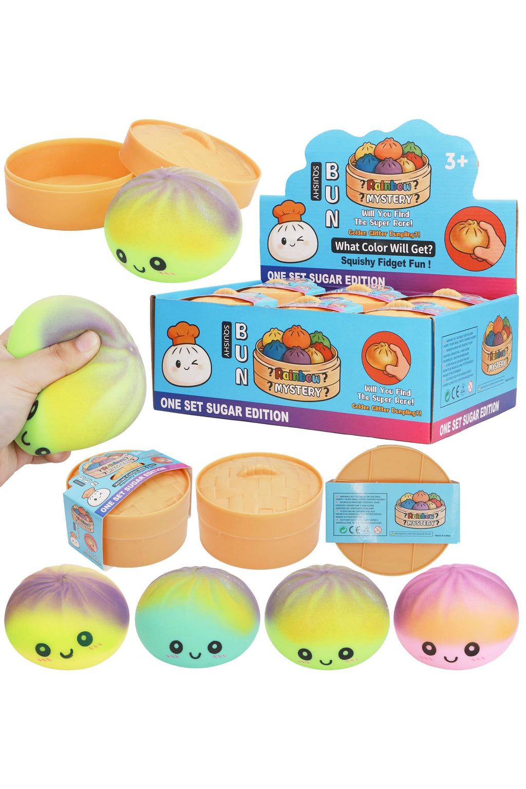 Ombre Dumpling Soft Slime Filled Squishy Blind Box - 12 Pcs