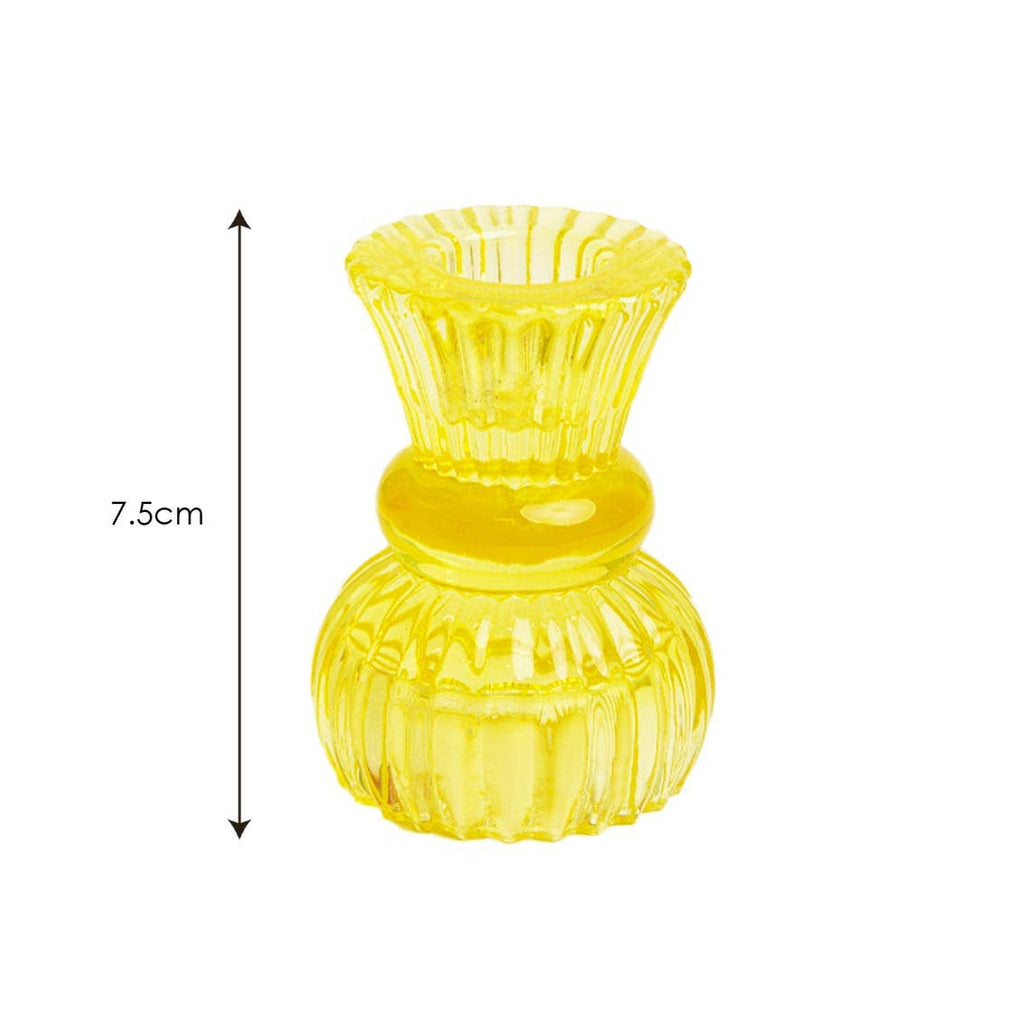 Yellow Glass Dinner Candle & Tealight Holder | Summer Gifts |