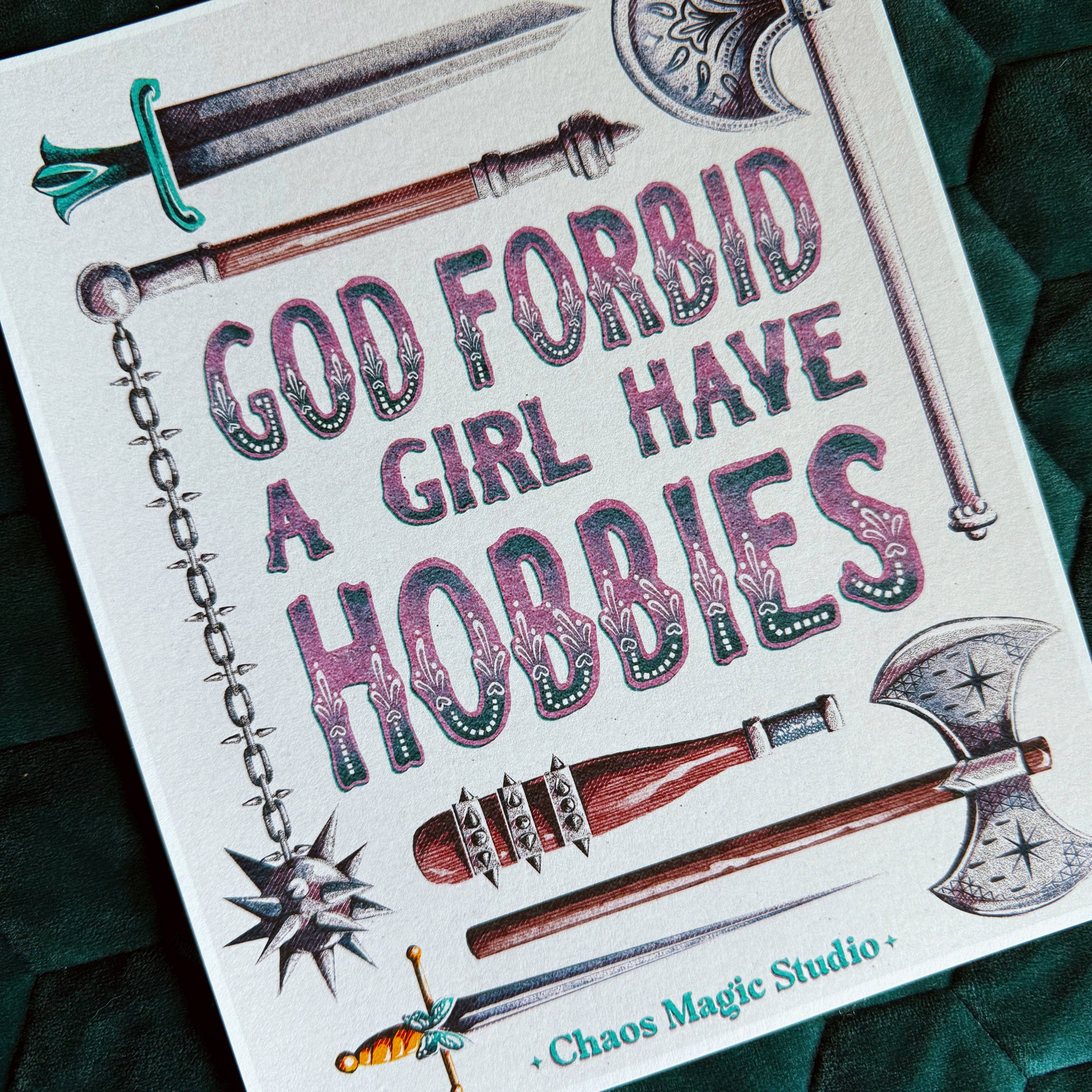 Girl Hobbies Art Print - Multiple Size Options