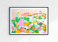 Bee Fields A3 Risograph Print