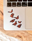 Clear Flying Butterflies Sticker, 3.5x2in