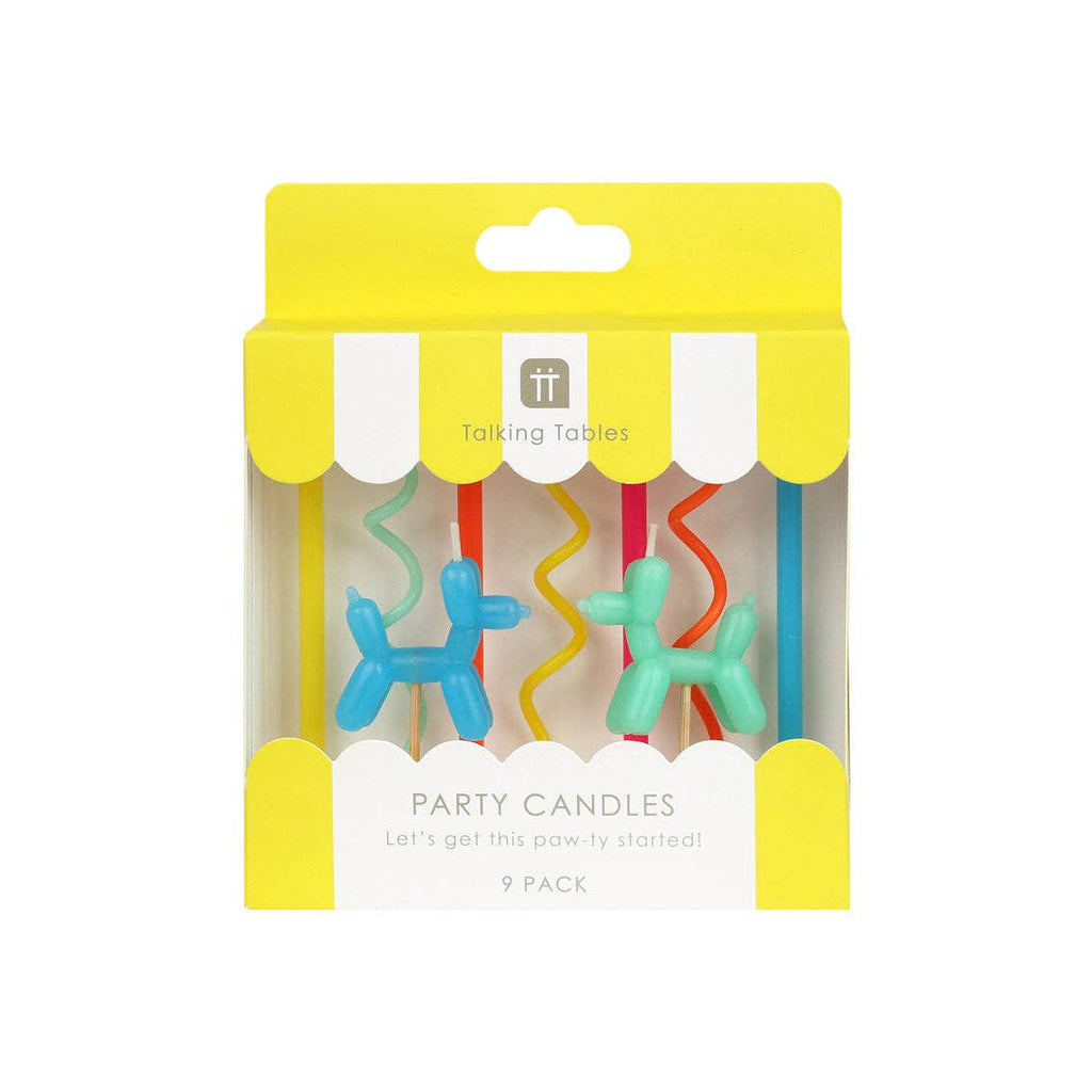 Balloon Dog Birthday Candles - 9 Pack | Cake Candles |