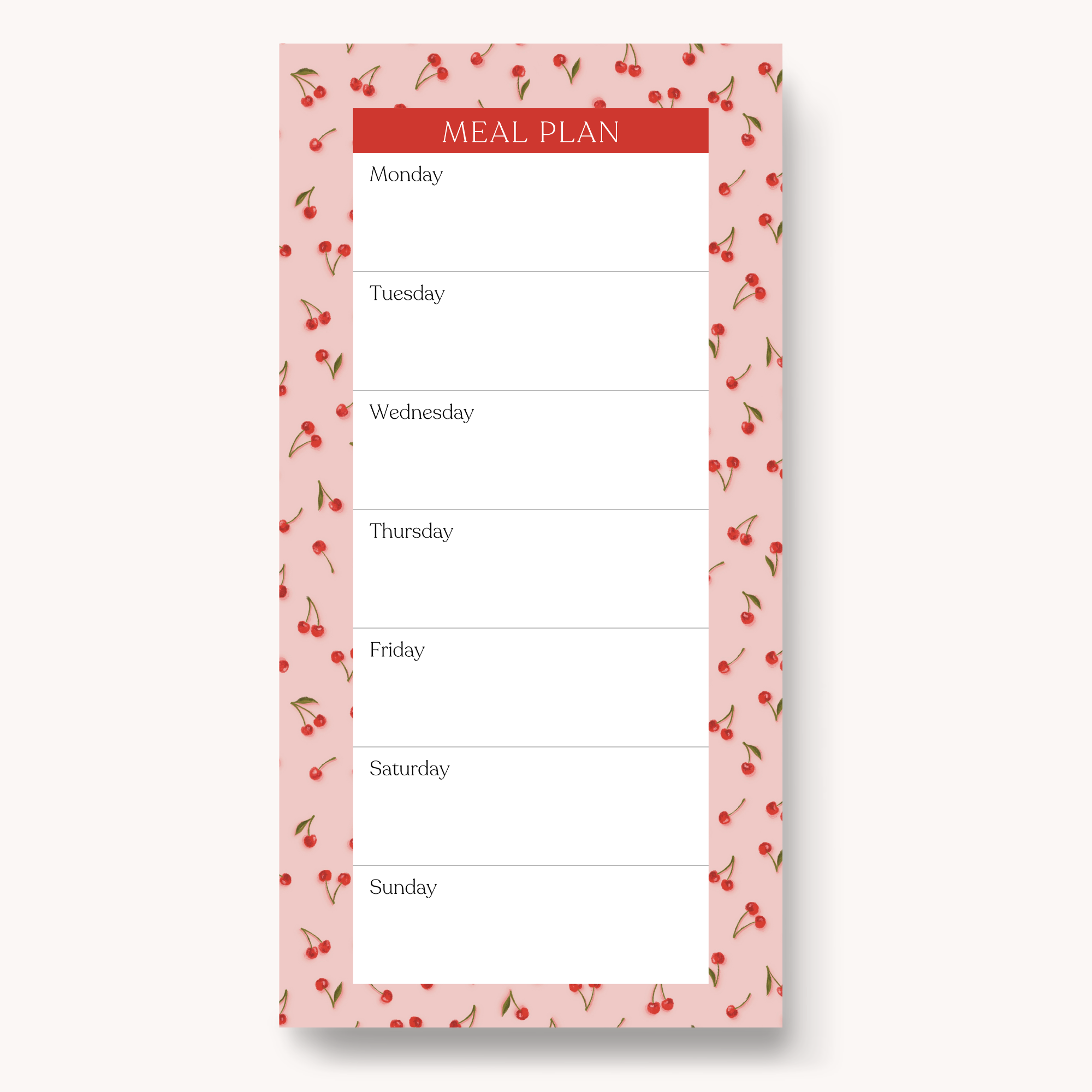 Floral Magnetic Meal Plan Notepad