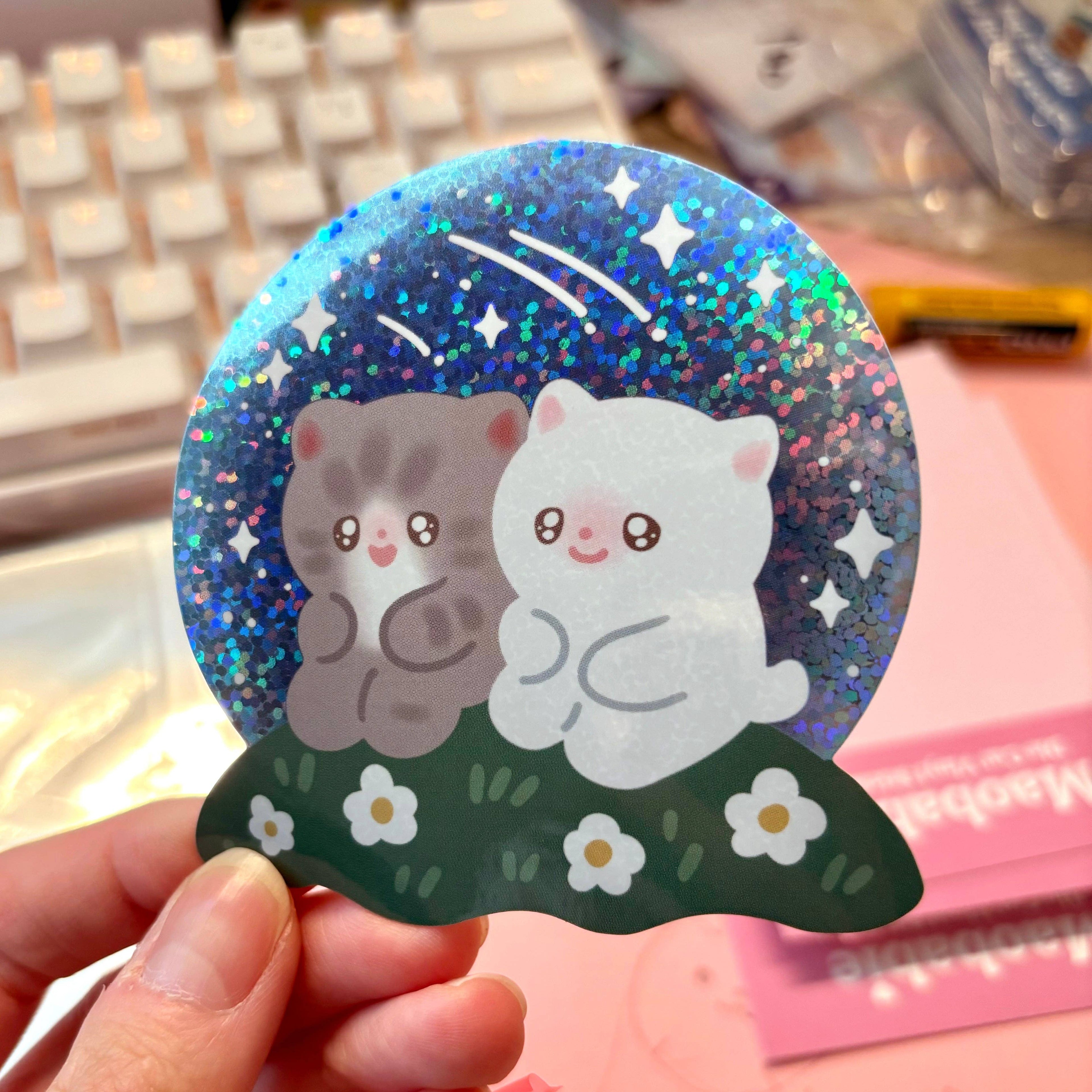 Stargazing Kitties Vinyl Sticker