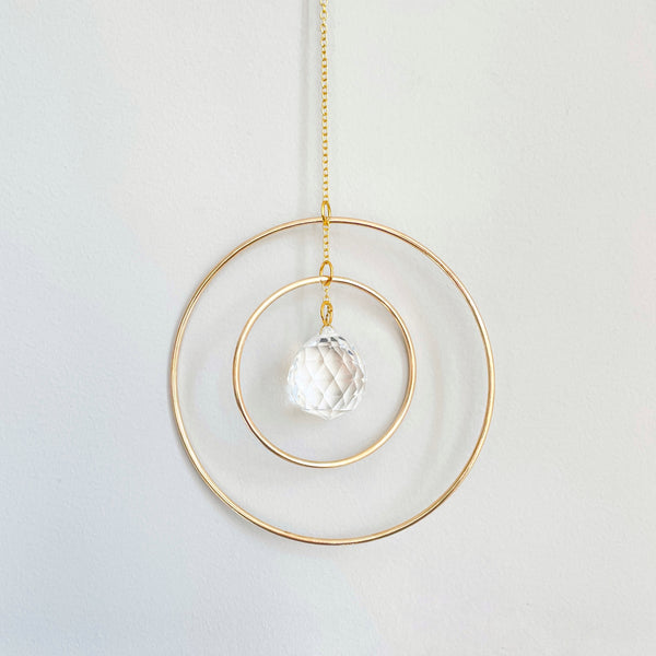 Medium Galaxy Suncatcher with Gold Rings