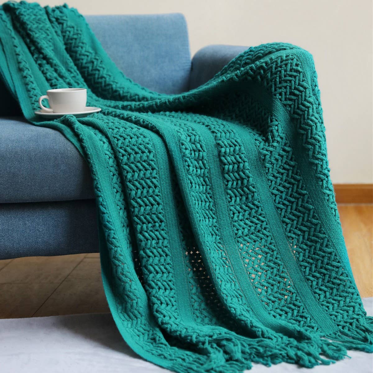 Soft Warm Chunky Knit Blanket