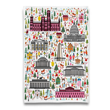 Winter Holidays in Washington Dc Tea Towel