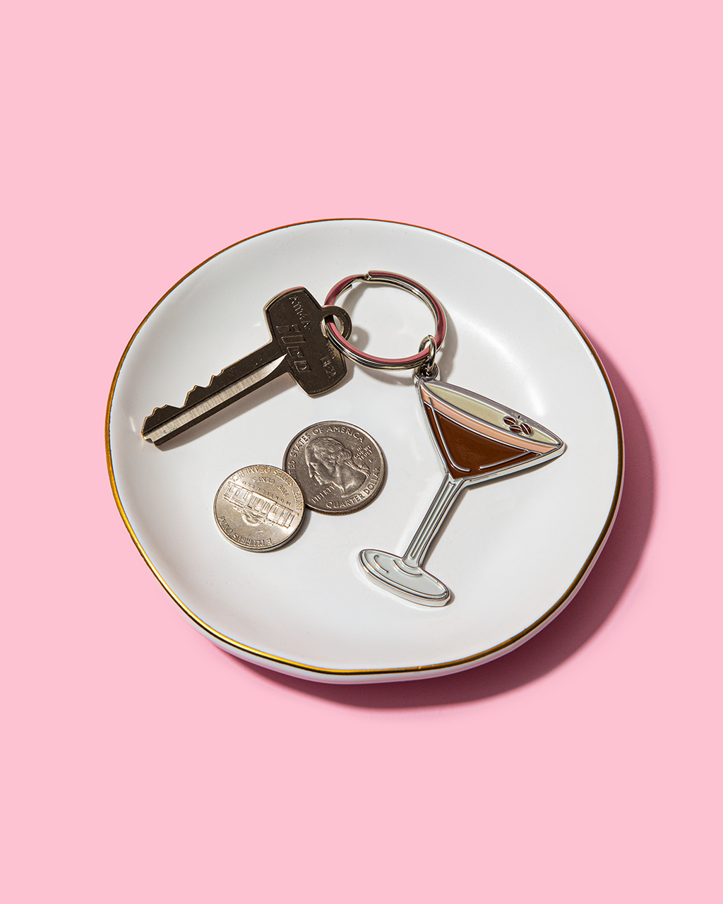 Espresso Martini Enamel Keychain Bag Charm