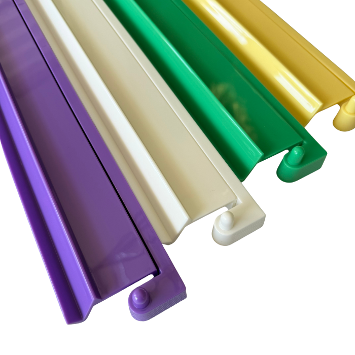 Mahjong Rack and Pusher Set of 4 - Solid Colors Pink Yellow Green Purple