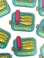 Sardines Patch – Retro Embroidered Iron-On Patch for Foodies