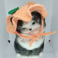 Crochet Peach Hat - Cat Bonnet - Pet Hat