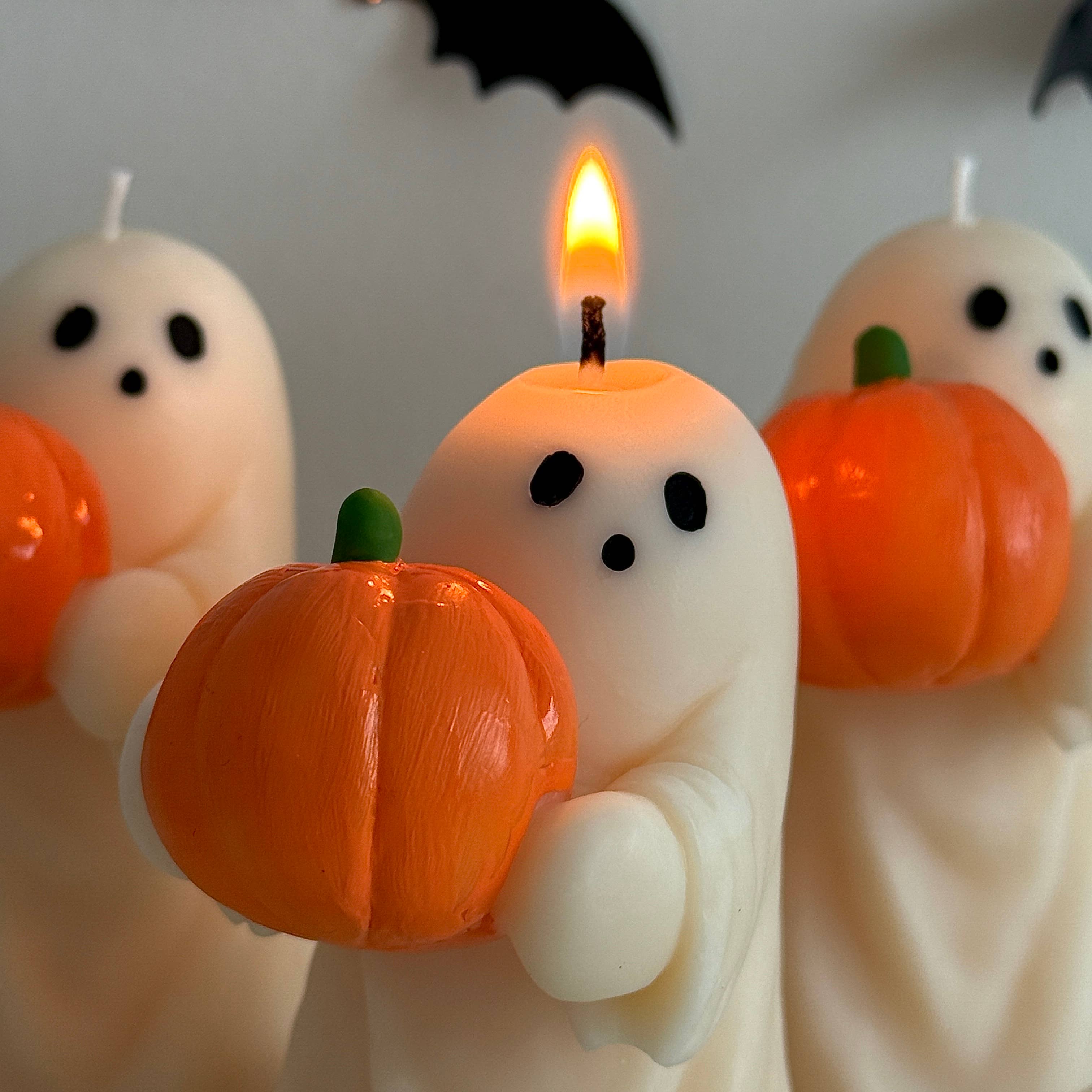 Halloween Pumpkin Ghost Candle