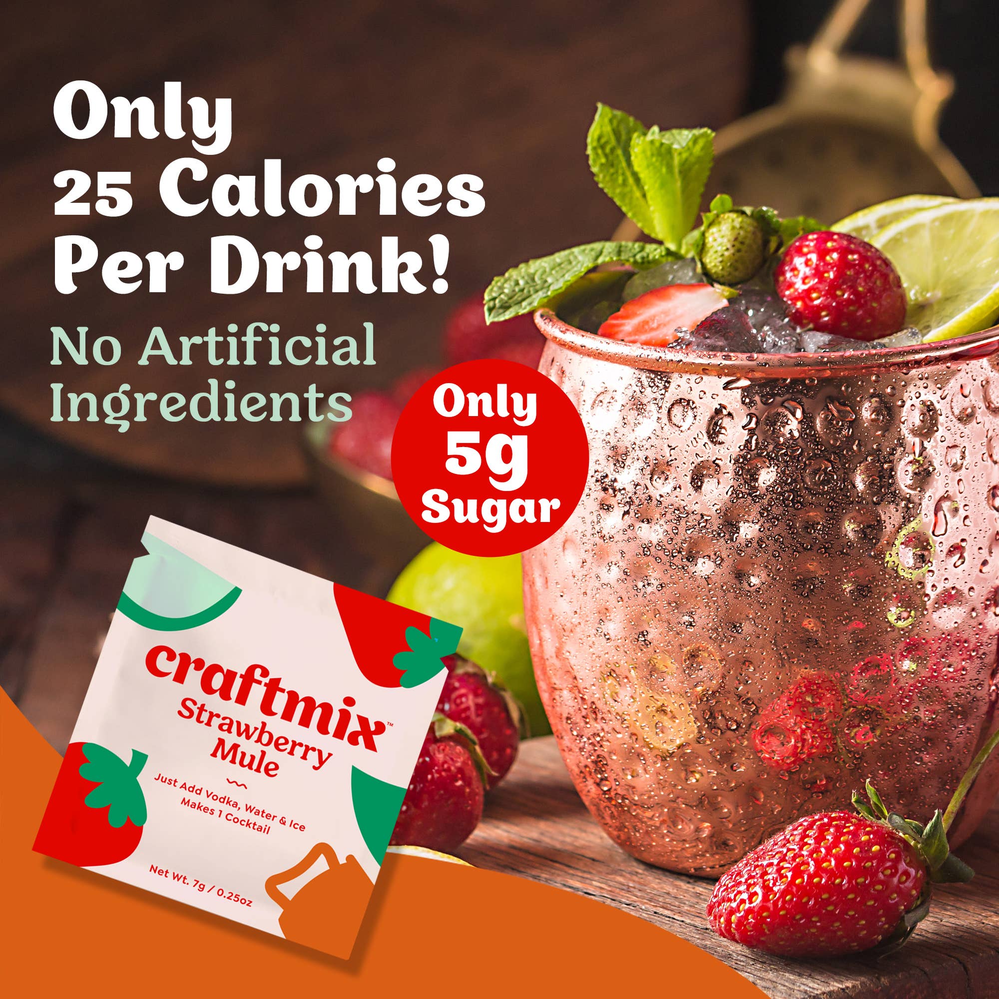 Strawberry Mule Cocktail/Mocktail Mixer Packet