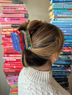 Hand-painted Book Stack Claw Hair Clip