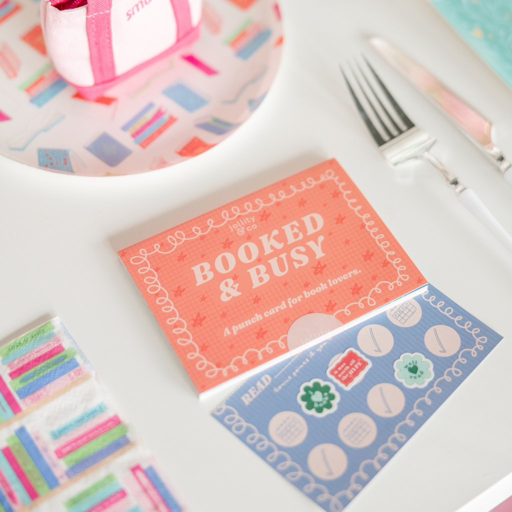 Booked & Busy Book Theme Punch Card Booklet