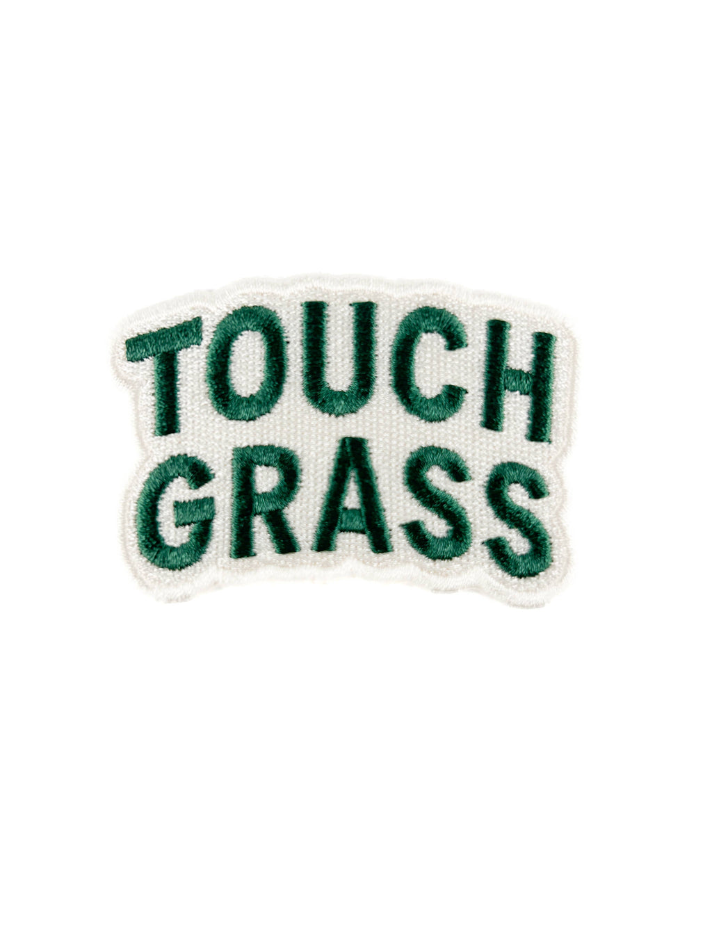 Touch Grass Embroidered Patch Funny Outdoors Iron On Patch