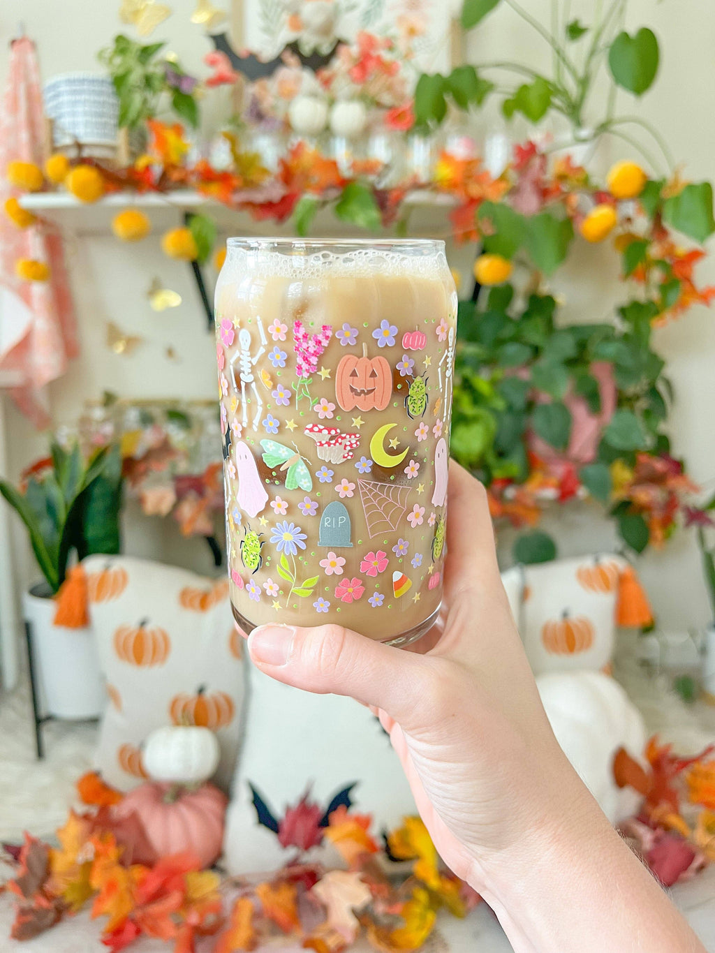 16oz Colorful Halloween Glass