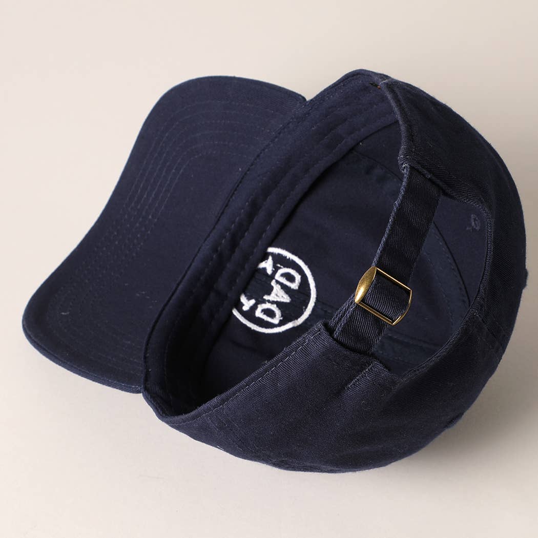 Dad Happy Face Designed Embroidered Baseball Cap