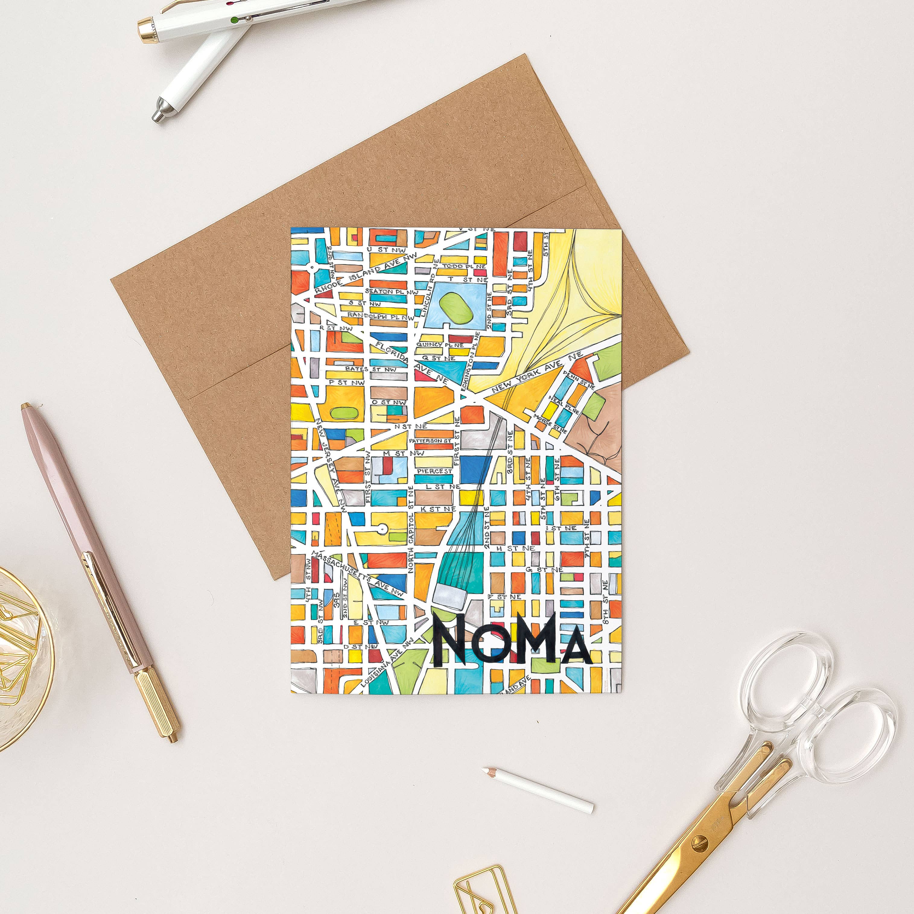 NoMa Map Art Greeting Card