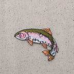 Natural Fish - Rainbow Trout, Iron on Patch
