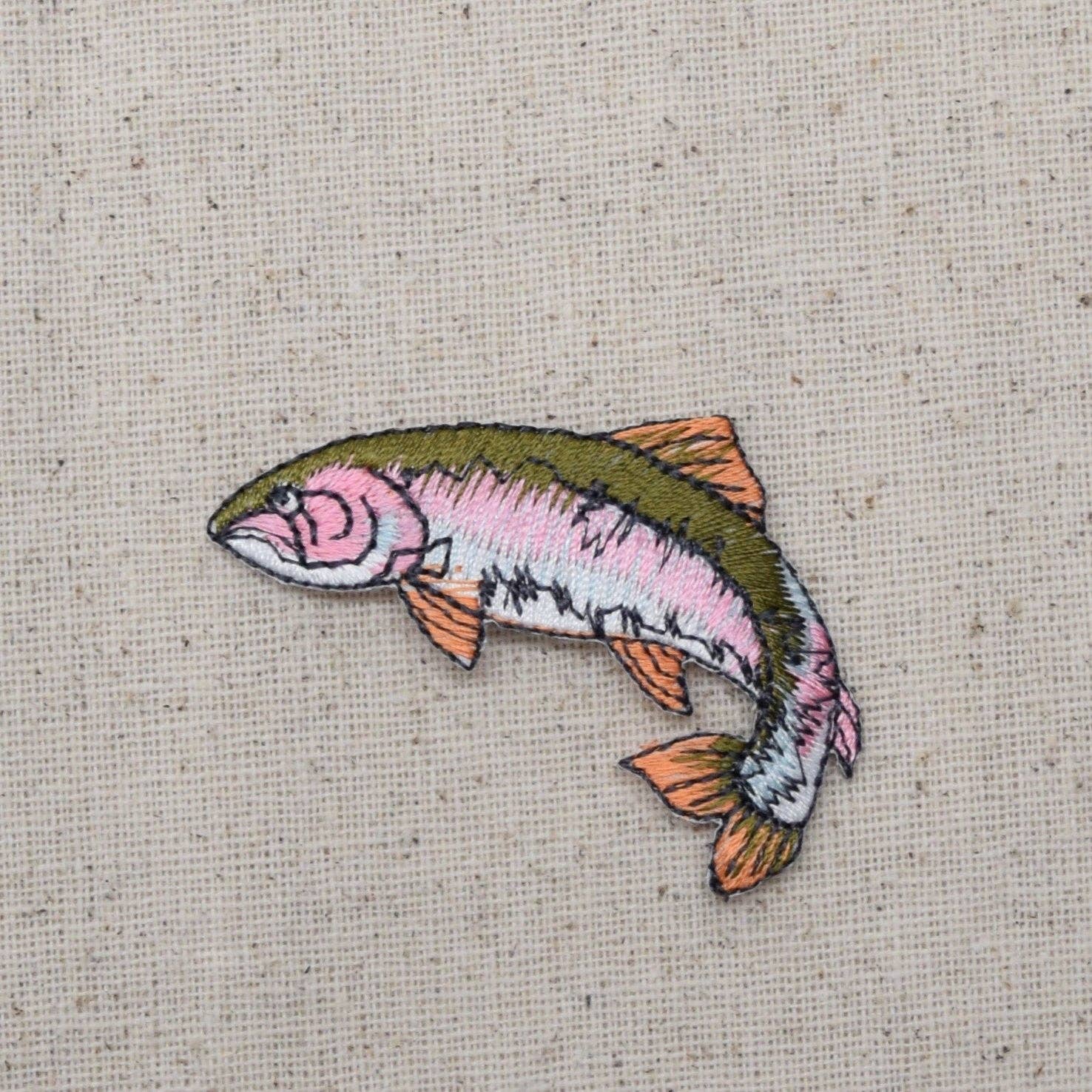 Natural Fish - Rainbow Trout, Iron on Patch