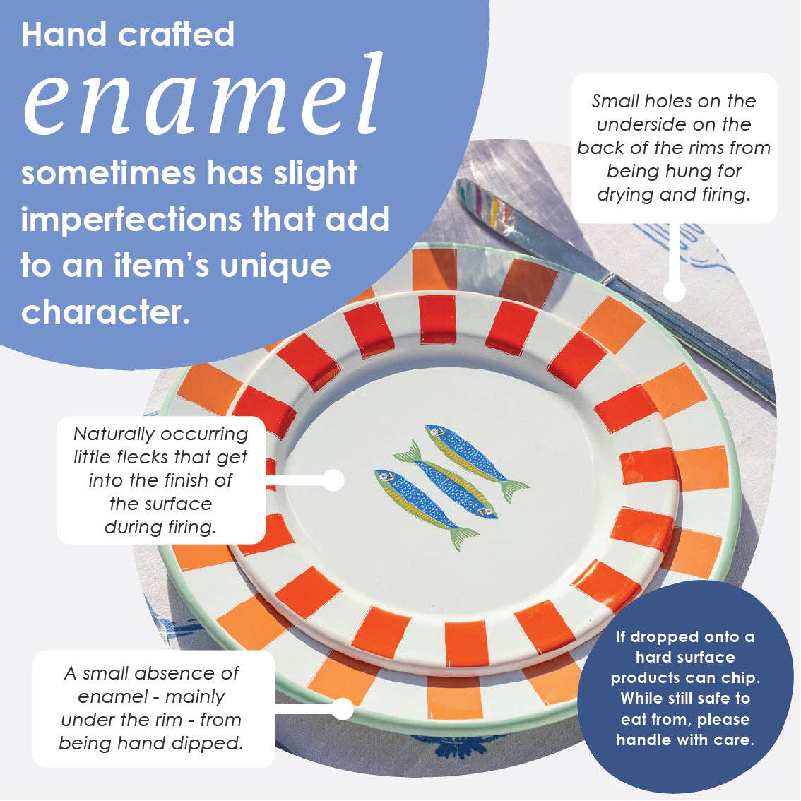 Sardine Fish Enamel Plate - 20cm | Mothers Day Gifts |