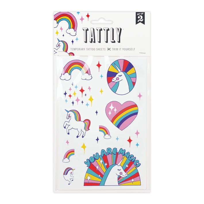 Rainbow Unicorns Tattoo Sheets