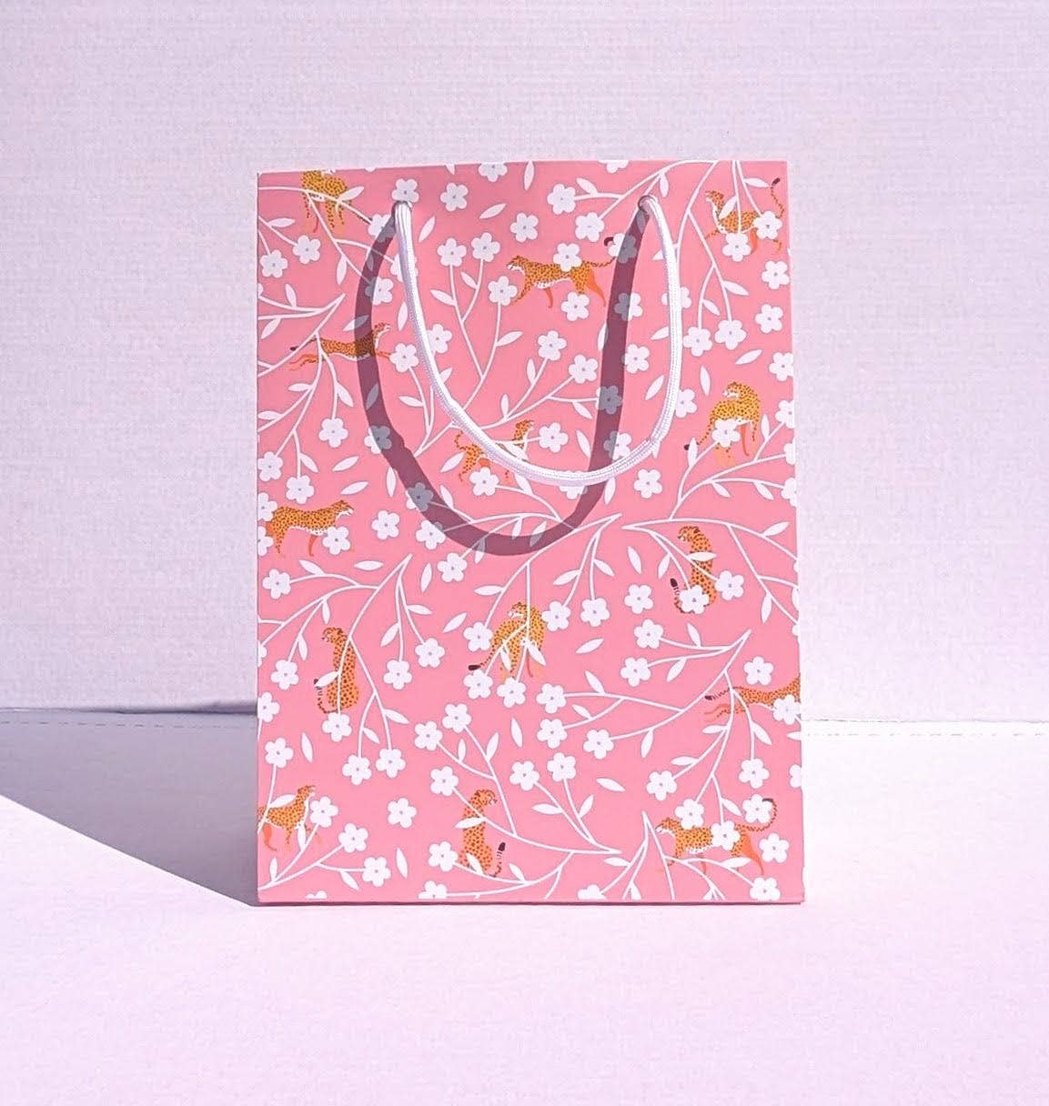 Gift Bag - Cheetahs and Cherry Blossoms