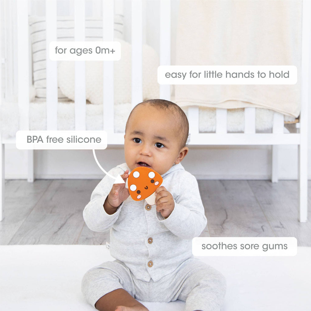 Mushroom Silicone Baby Teether, BPA Free