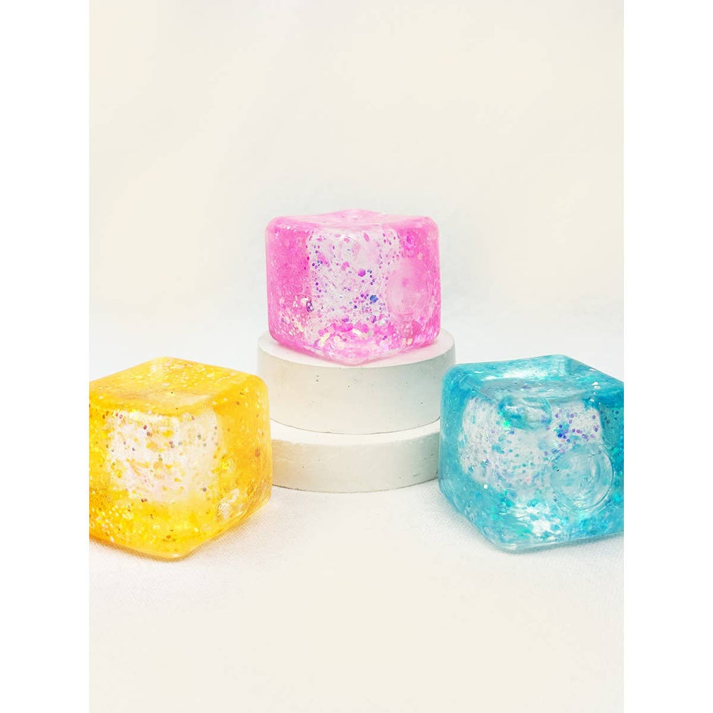 Viral Glitter Ice Cube Squishy Toy