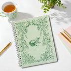 Frog Toile Spiral Notebook, 8x10 Stationary Journal
