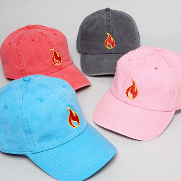 Fire Embroidered Cotton Baseball Cap