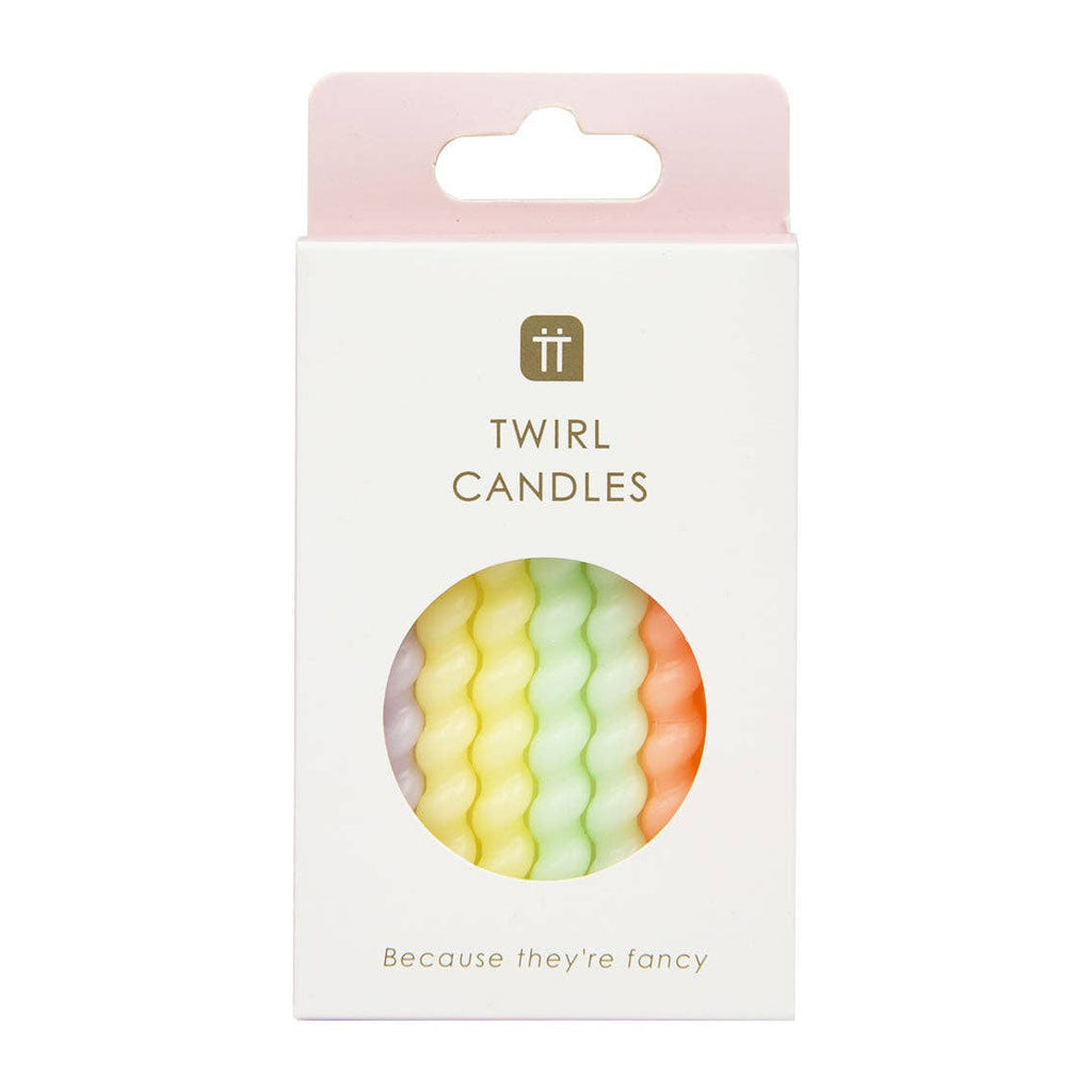 Pastels Twirl Birthday Candles - 8 Pack | Cake Candles |