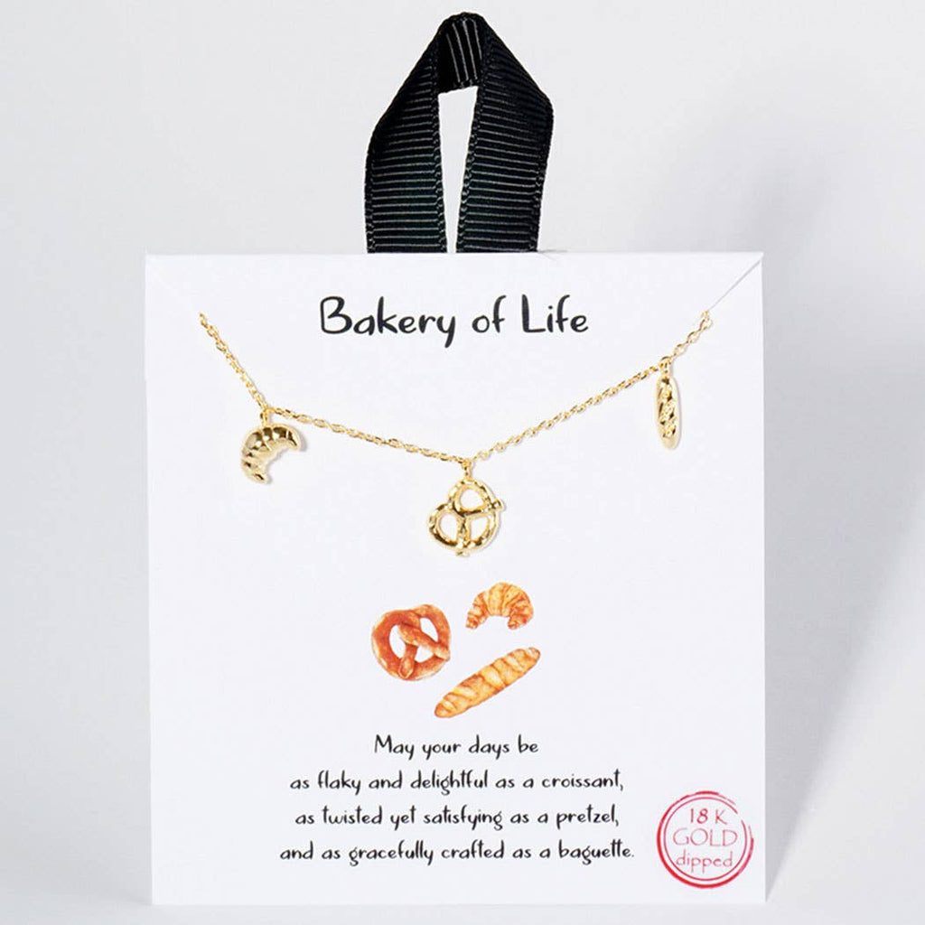 18K Gold Dipped Bread Pendant Necklace