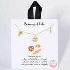 18K Gold Dipped Bread Pendant Necklace