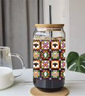 Spooky Quilt 20oz Can Glass