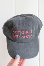 Hot Girls Eat Pasta Baseball Hat - foodie gift body positive