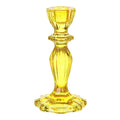 Yellow Glass Candle Holder | Outdoor Dining Decor |