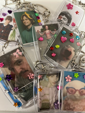 Bedazzled meme keychains
