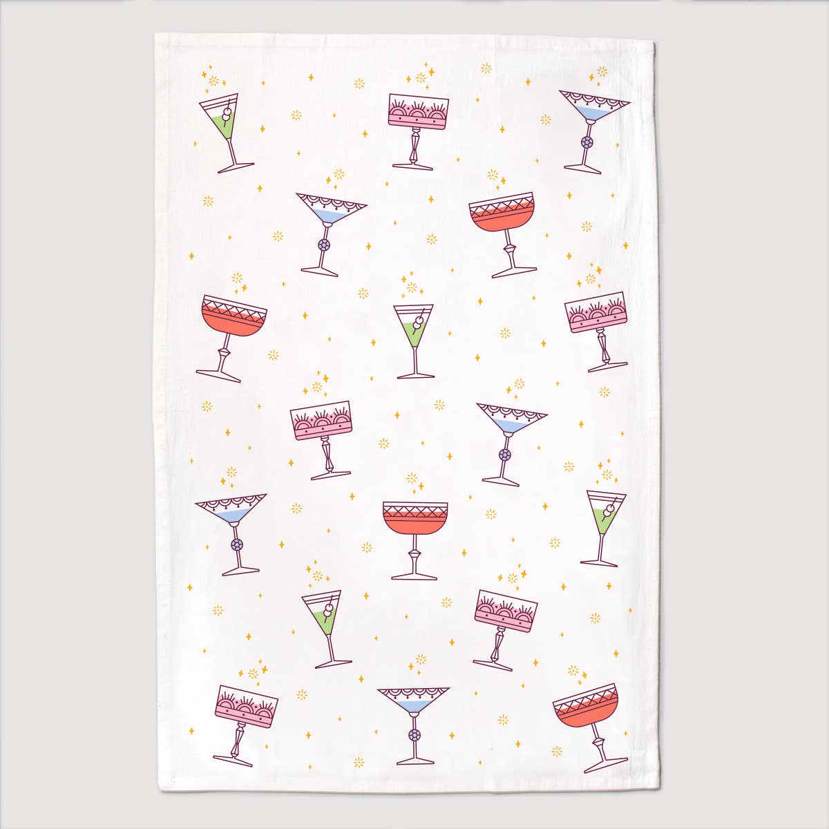 Festive Glassware Tea Towel
