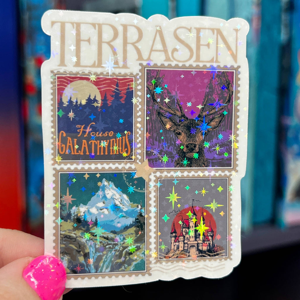 Terrasan Stamps Throne of Glass Holographic Sticker