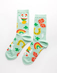 Lucky Cat & Clover Crew Socks