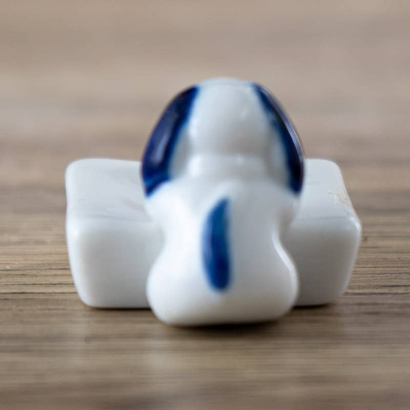 Dog and Bone Porcelain Chopsticks Rest 1.75"L