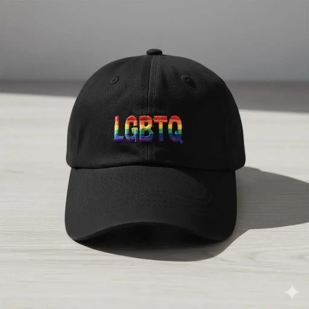 Rainbow LGBTQ Baseball Hats in Black