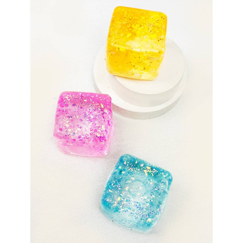 Viral Glitter Ice Cube Squishy Toy